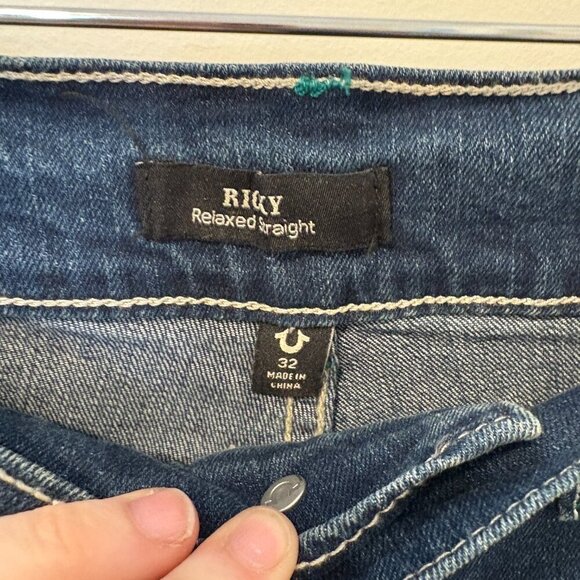 NWT True Religion Ricky Relaxed Straight Men’s Jeans Size 32 Denim Western - Picture 5 of 14